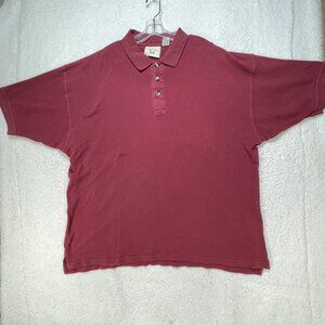 HB Harbor Bay Mens Big 7XB Maroon Red Short Sleeve Cotton Polo Shirt
